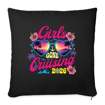 Girls Gone Cruising 2026 Retro Spring Break Vibe - Sofakissenbezug 45 x 45 cm - Schwarz - Vorne