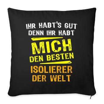 Don isolant - Housse de coussin décorative 45 x 45 cm - noir - Devant