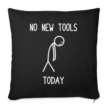 Pas d’outils neufs aujourd’hui. Passionné de voitures, gars mécanique automobile. - Housse de coussin décorative 45 x 45 cm - noir - Devant