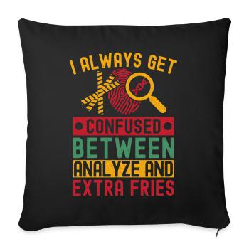 Étudiant en sciences médico-légales Confus Analyse - Housse de coussin décorative 45 x 45 cm - noir - Devant