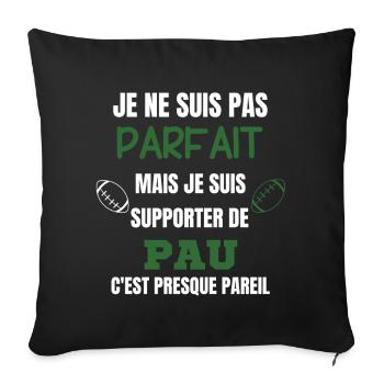 Supporter Pau Humour Rugby - Housse de coussin décorative 45 x 45 cm - noir - Devant