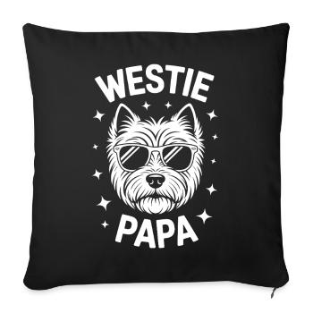 West Highland White Terrier Spruch Westie Geschenk - Sofakissenbezug 45 x 45 cm - Schwarz - Vorne