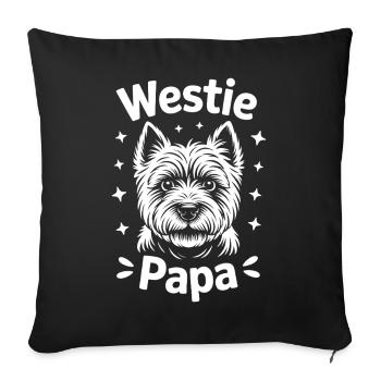 West Highland White Terrier Spruch Westie Geschenk - Sofakissenbezug 45 x 45 cm - Schwarz - Vorne