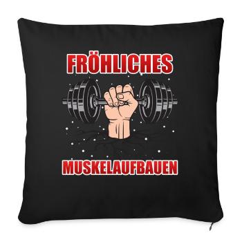 Christmas HAPPY MUSCLE BUILDING Funny - Sofa pillowcase 17,3'' x 17,3'' (45 x 45 cm) - black - Front