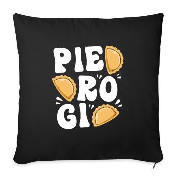 Pologne Polonais Pierogi - Housse de coussin décorative 45 x 45 cm - noir - Devant