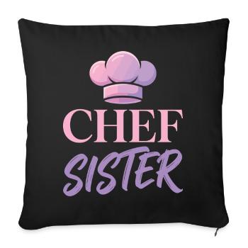 Chef Sister Chef's Hats Design - Sofa pillowcase 17,3'' x 17,3'' (45 x 45 cm) - black - Front