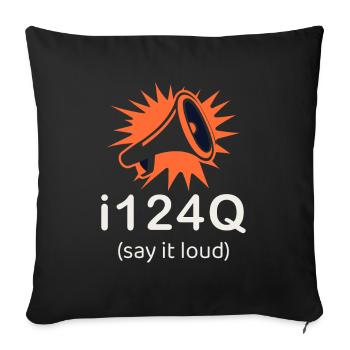 i124Q – Chemise statement Say it loud - Housse de coussin décorative 45 x 45 cm - noir - Devant