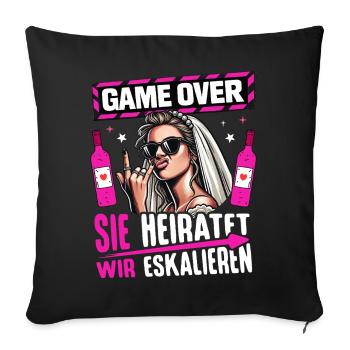 Enterrement de vie de garçon T-shirt des femmes Enterrement de vie de jeune fille - Housse de coussin décorative 45 x 45 cm - noir - Devant