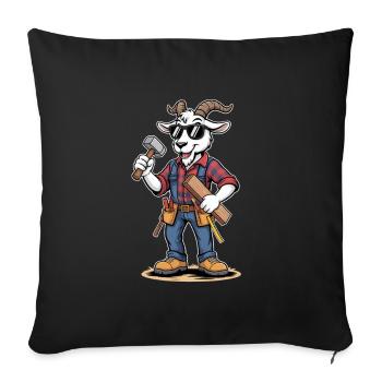 Charpentier Chouc Artisan Charpentier - Housse de coussin décorative 45 x 45 cm - noir - Devant