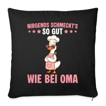 Grand-mère Cuisinière Oie Fête des Mères - Housse de coussin décorative 45 x 45 cm - noir - Devant