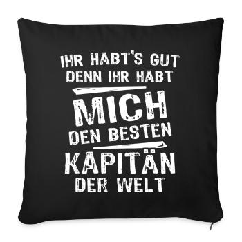 captain - Sofa pillowcase 17,3'' x 17,3'' (45 x 45 cm) - black - Front