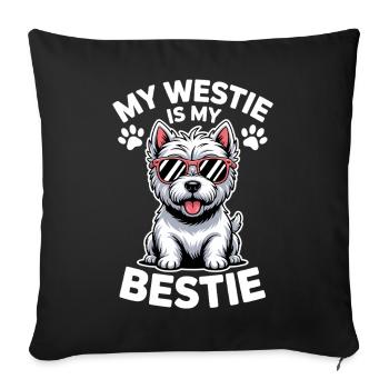 West Highland White Terrier Spruch Westie Geschenk - Sofakissenbezug 45 x 45 cm - Schwarz - Vorne