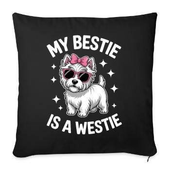 West Highland White Terrier Spruch Westie Geschenk - Sofakissenbezug 45 x 45 cm - Schwarz - Vorne