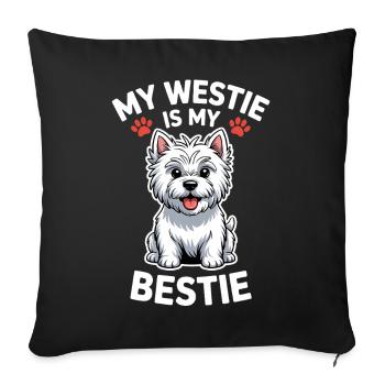 West Highland White Terrier Spruch Westie Geschenk - Sofakissenbezug 45 x 45 cm - Schwarz - Vorne