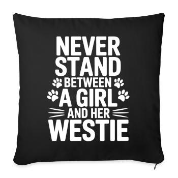 West Highland White Terrier Spruch Westie Geschenk - Sofakissenbezug 45 x 45 cm - Schwarz - Vorne