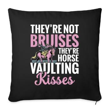 Saut à cheval Kisses Équitation équestre - Housse de coussin décorative 45 x 45 cm - noir - Devant