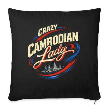 Cambodge Cambodgiens - Housse de coussin décorative 45 x 45 cm - noir - Devant