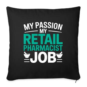 Retail Pharmacist My Passion My Pharmacy Care - Sofa pillowcase 17,3'' x 17,3'' (45 x 45 cm) - black - Front