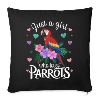 Parrot Lover Funny Saying Tropical - Sofa pillowcase 17,3'' x 17,3'' (45 x 45 cm) - black - Front