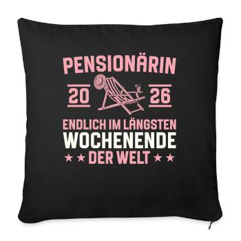 Pension du plus long week-end 2026 pour retraité - Housse de coussin décorative 45 x 45 cm - noir - Devant