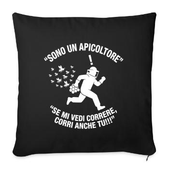 Funny Protections for Beekeepers Ape Art - Sofa pillowcase 17,3'' x 17,3'' (45 x 45 cm) - black - Front