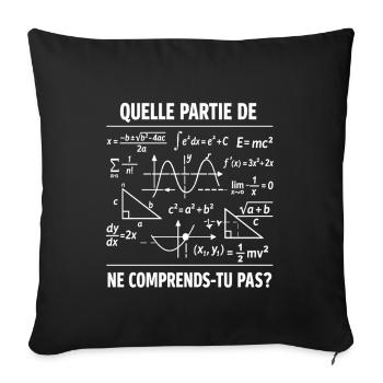 Math Teacher Humor Gift Funny Mathematician - Sofa pillowcase 17,3'' x 17,3'' (45 x 45 cm) - black - Front