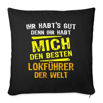 Train Driver Gift - Sofa pillowcase 17,3'' x 17,3'' (45 x 45 cm) - black - Front
