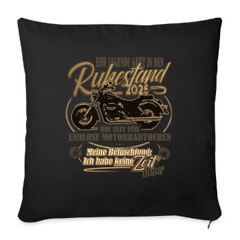 Legend, Retirement, Retirement, Motorcycle, 2026 - Sofa pillowcase 17,3'' x 17,3'' (45 x 45 cm) - black - Front