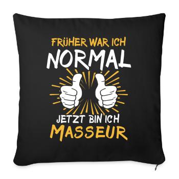 Masseur Saying - Sofa pillowcase 17,3'' x 17,3'' (45 x 45 cm) - black - Front