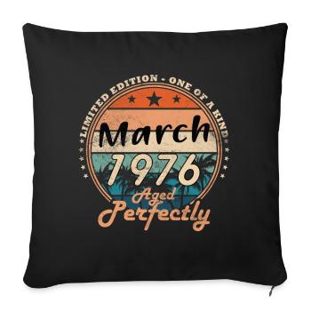 March 1976 – Perfectly Aged Retro - Sofa pillowcase 17,3'' x 17,3'' (45 x 45 cm) - black - Front