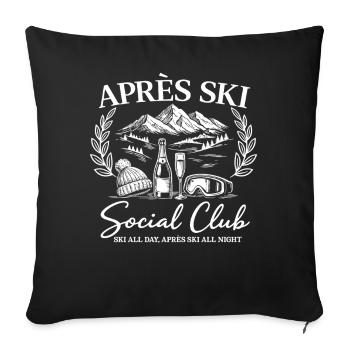 Après Ski Social Club Ski All Day Après Ski All - Sofa pillowcase 17,3'' x 17,3'' (45 x 45 cm) - black - Front