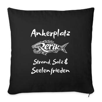 Anchorage Rerik beach, salt and peace of mind - Sofa pillowcase 17,3'' x 17,3'' (45 x 45 cm) - black - Front