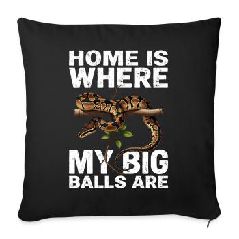 Python roi Serpents Amateurs de terrarium Python - Housse de coussin décorative 45 x 45 cm - noir - Devant