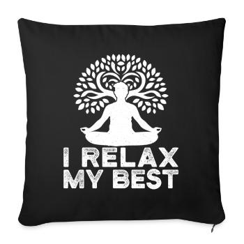 Passionnés de Pilates, je me détends au mieux de mon Pilates - Housse de coussin décorative 45 x 45 cm - noir - Devant