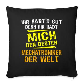 Mechatronics Technician Gift - Sofa pillowcase 17,3'' x 17,3'' (45 x 45 cm) - black - Front