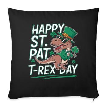 T-Rex pour la Saint-Patrick - Housse de coussin décorative 45 x 45 cm - noir - Devant
