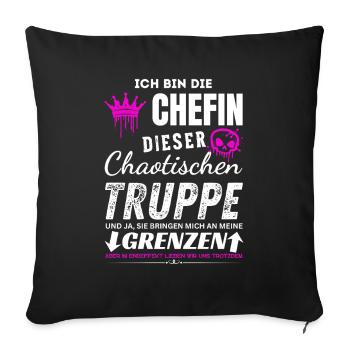 Chefin dieser Chaotischen Truppe Chefin Geschenke - Sofa pillowcase 17,3'' x 17,3'' (45 x 45 cm) - black - Front