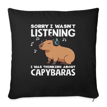 Wasn't it sweet to listen when it came to - Sofa pillowcase 17,3'' x 17,3'' (45 x 45 cm) - black - Front