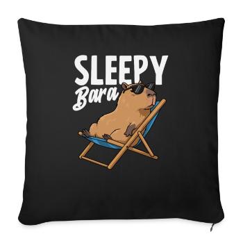 Sleepy Bara Capybaras Cute Funny Animal - Sofa pillowcase 17,3'' x 17,3'' (45 x 45 cm) - black - Front