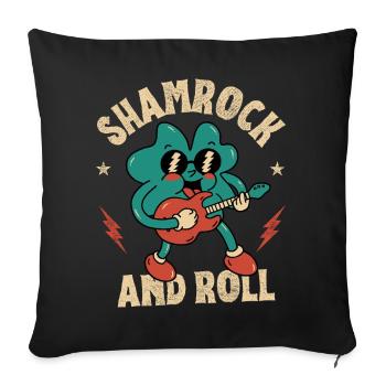Shamrock and Roll - Sofa pillowcase 17,3'' x 17,3'' (45 x 45 cm) - black - Front