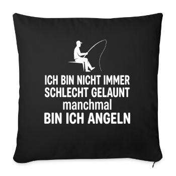 I'm not always in a bad mood Fishing - Sofa pillowcase 17,3'' x 17,3'' (45 x 45 cm) - black - Front