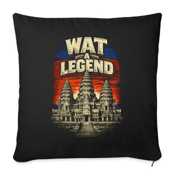 Cambodge Wat cambodgien Une légende - Housse de coussin décorative 45 x 45 cm - noir - Devant