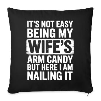 Wife Sayings Wives Funny Wife Gift - Sofa pillowcase 17,3'' x 17,3'' (45 x 45 cm) - black - Front