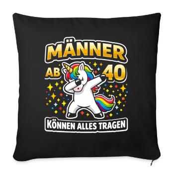40th Birthday 40s 40th 40th Year Old Unicorn - Sofa pillowcase 17,3'' x 17,3'' (45 x 45 cm) - black - Front