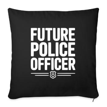 Futur policier - Housse de coussin décorative 45 x 45 cm - noir - Devant