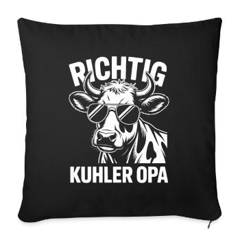 Cadeau de bétail Grand-père Highland Right Cool - Housse de coussin décorative 45 x 45 cm - noir - Devant