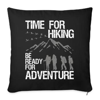 Hiking Hike Be Ready For Adventure Vintage - Sofa pillowcase 17,3'' x 17,3'' (45 x 45 cm) - black - Front