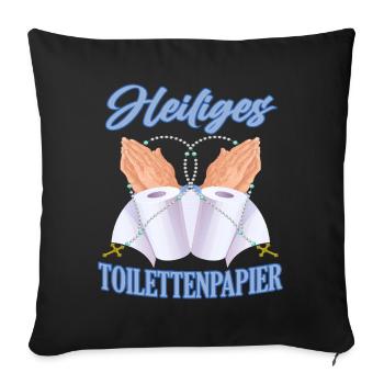 Saint papier toilette - Housse de coussin décorative 45 x 45 cm - noir - Devant