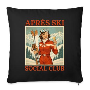 Après Ski Social Club - Sofa pillowcase 17,3'' x 17,3'' (45 x 45 cm) - black - Front