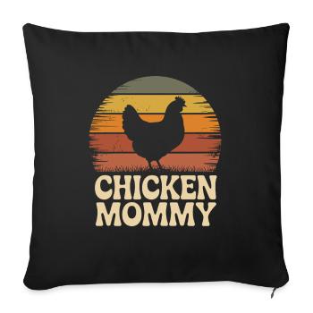 Poulet Maman Poulets Maman Maman Femme de fermier Fête des Mères Poulet pour la fête des mères - Housse de coussin décorative 45 x 45 cm - noir - Devant